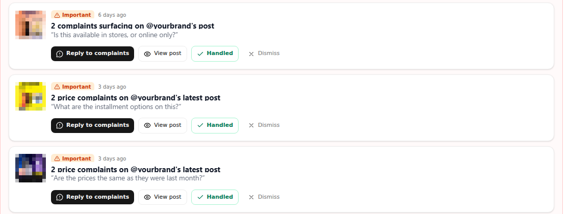Recent activity, with the items needing a decision at the top