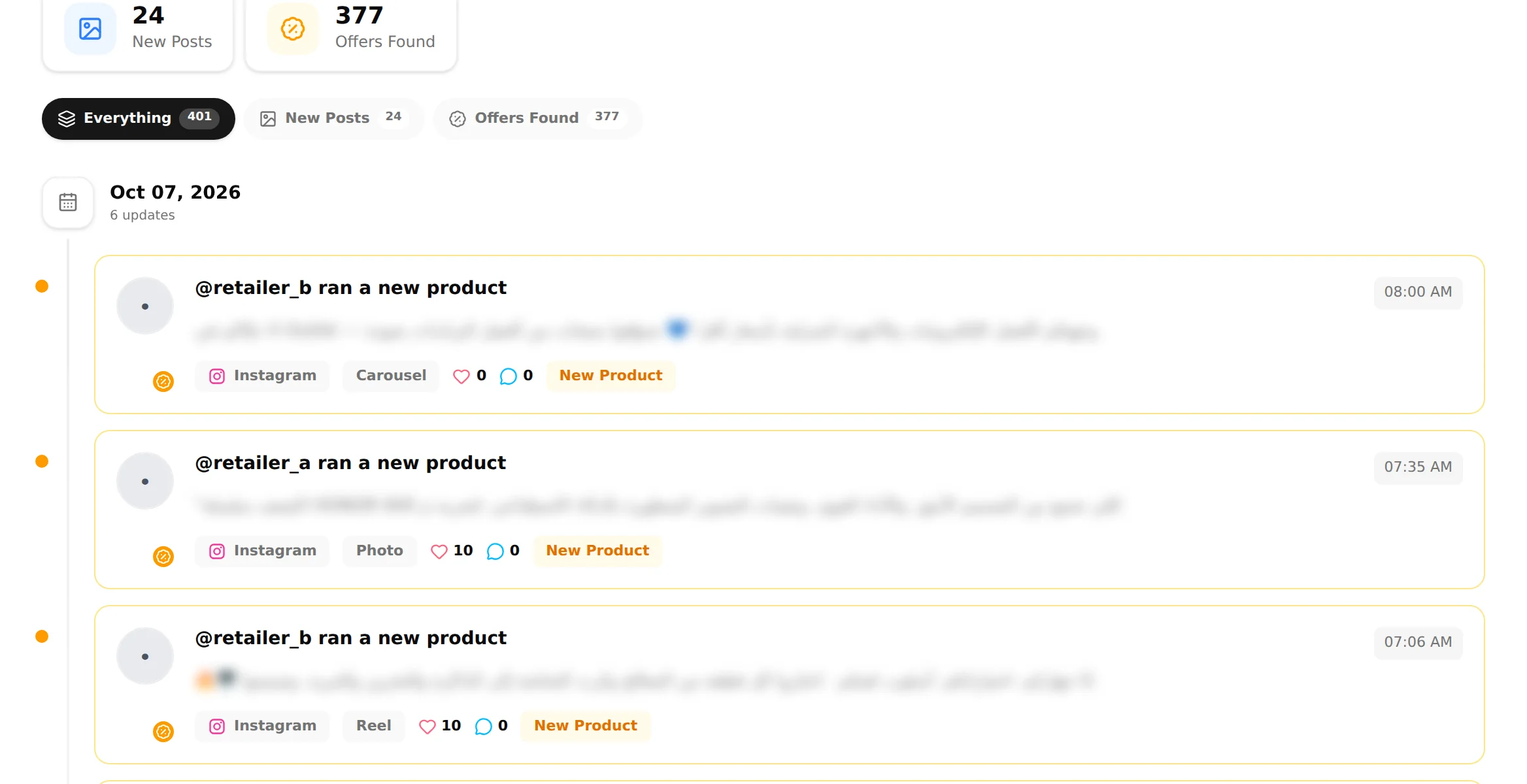 Recent activity, with the items needing a decision at the top